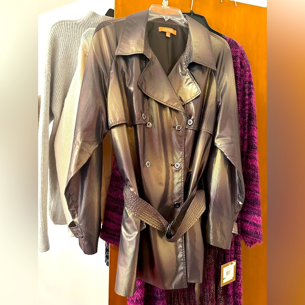 Ellen Tracy twin jacket beautiful chrome color sz XL NWTS
